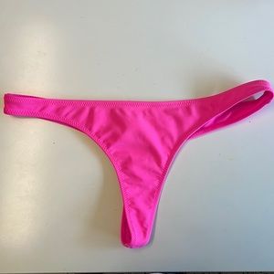 White Fox pink thong bikini bottom Large